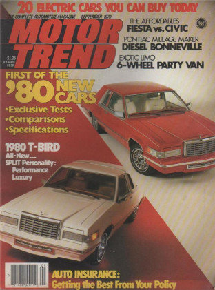 MOTOR TREND 1979 SEPT - TR7 DROPTOP, THUNDERBIRD